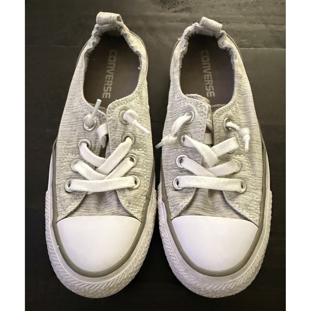 Converse Chuck Taylor All‎ Star Low Slip On Gray White Shoes Womens Size 6
